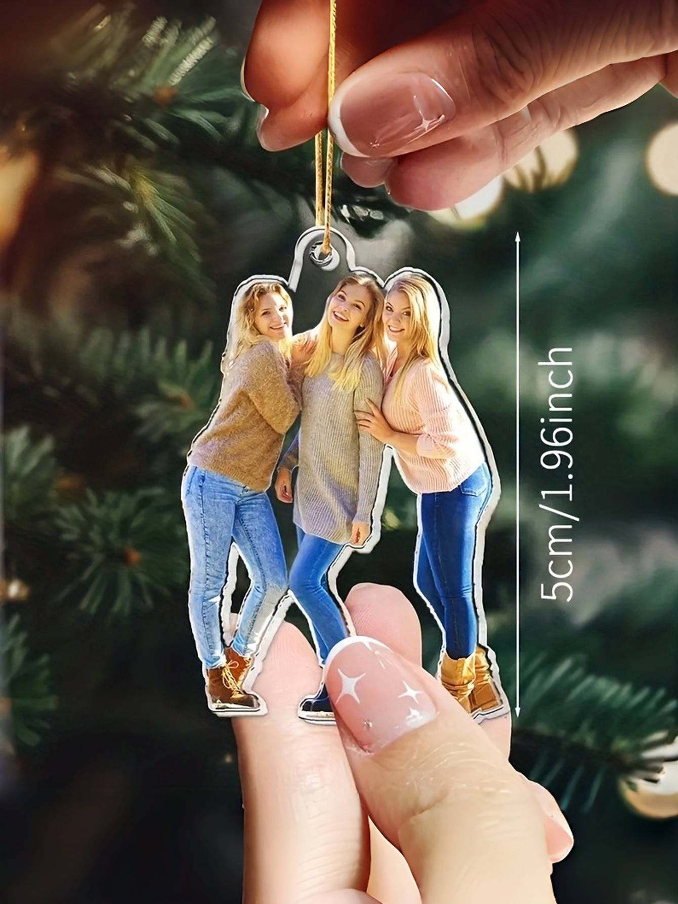 Custom 2D Photo Keychain (1 Piece), Unisex Acrylic Key Ring — Personalized for Couples/Friends/Pets